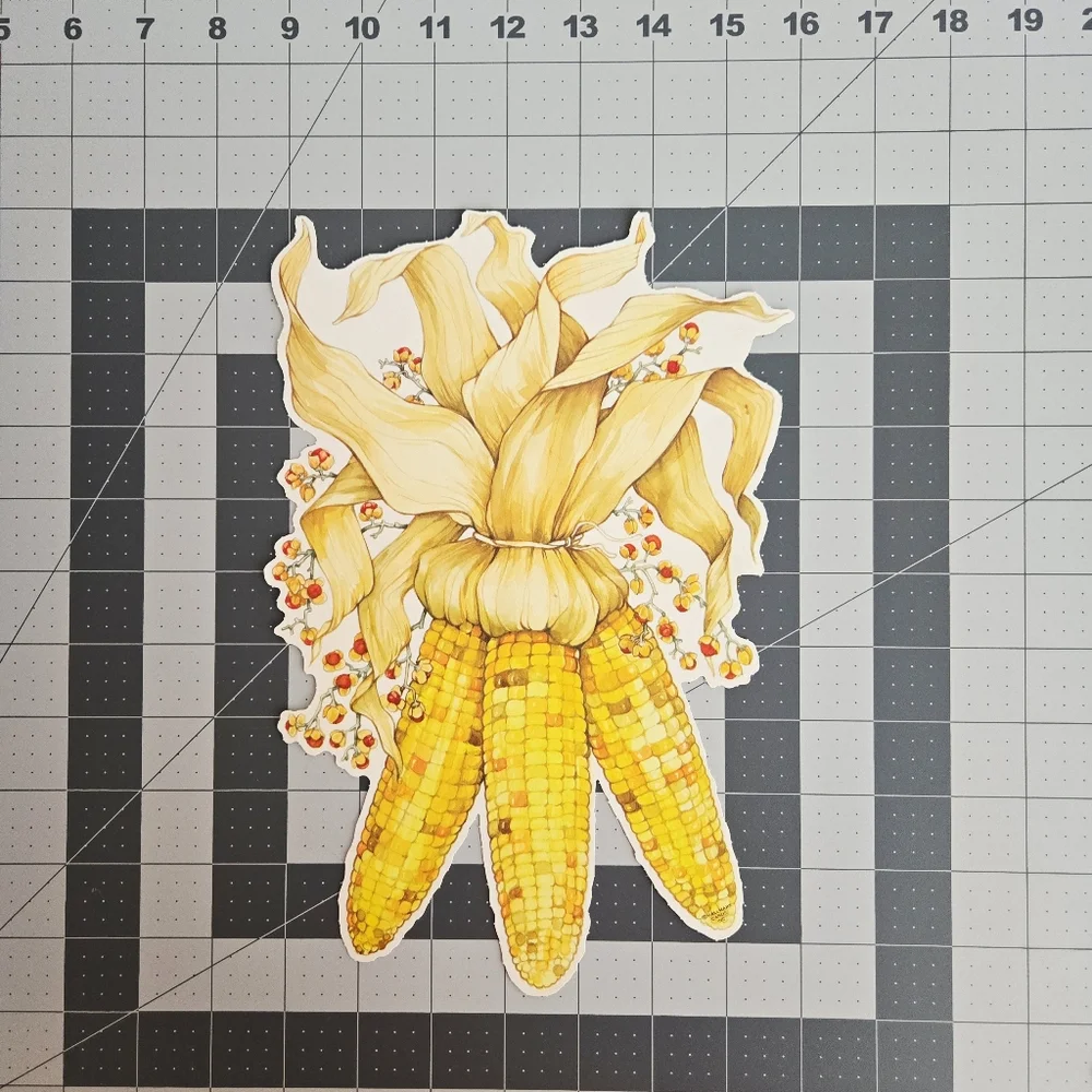 Vintage Thanksgiving Fall Die Cut Paper Wall Decorations Pilgrims Corn Lot of 5